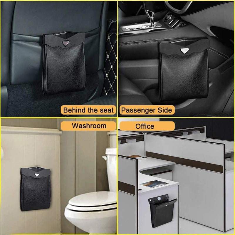 LED Car Leather Trash Can