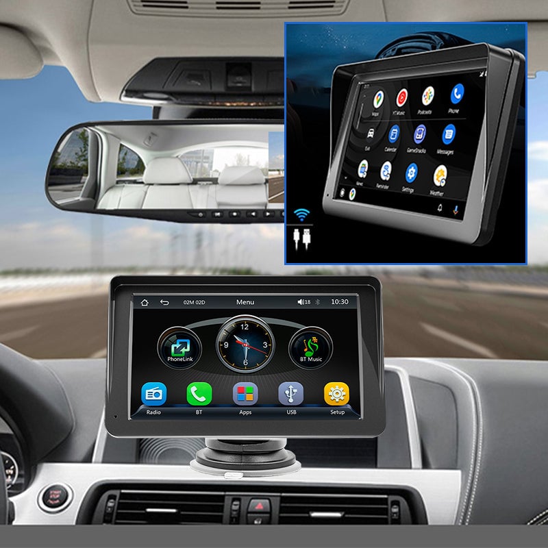 2025 Upgraded Wireless Carplay Stereo with Suction Mount