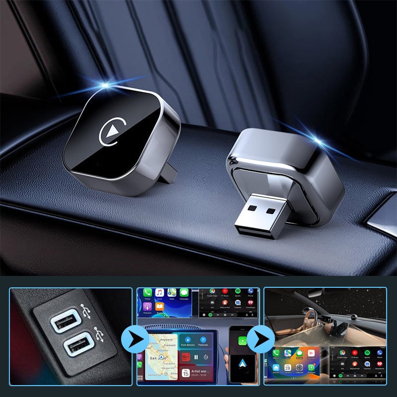 2-in-1 Adapter: Wireless CarPlay & Android Auto