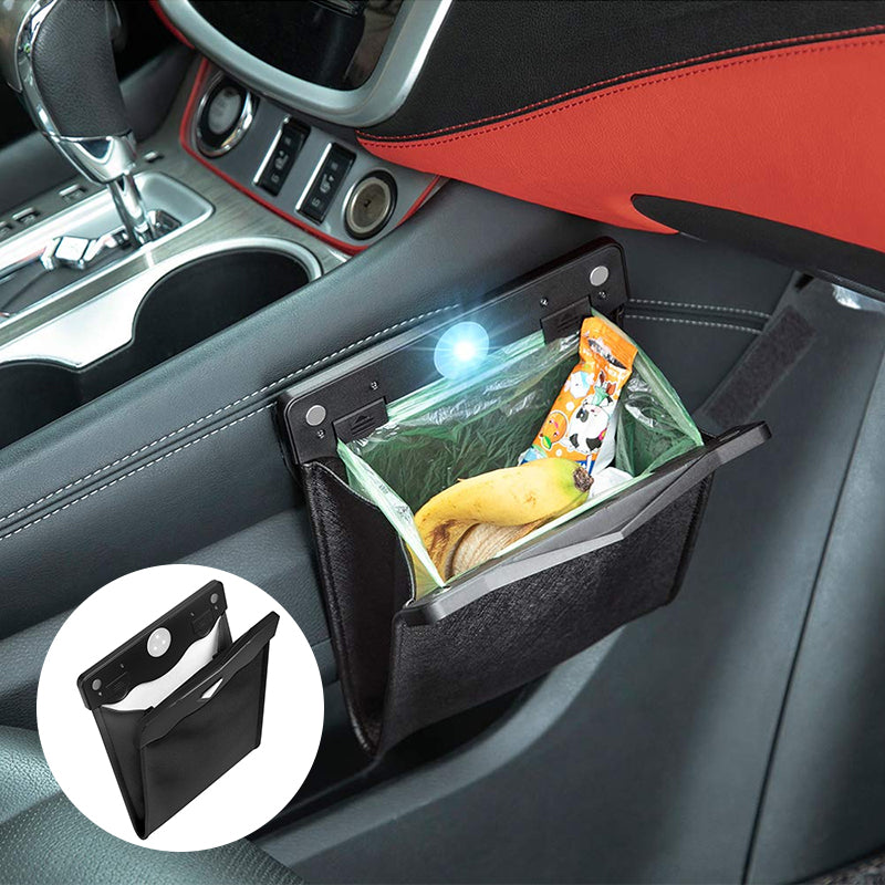 LED Car Leather Trash Can