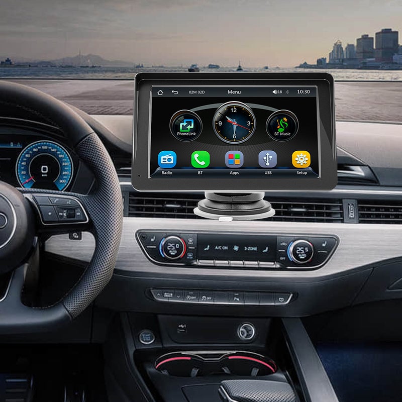 2025 Upgraded Wireless Carplay Stereo with Suction Mount