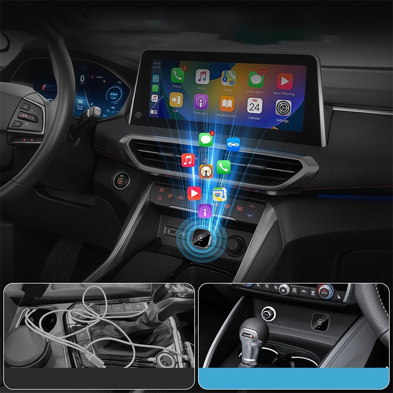 2-in-1 Adapter: Wireless CarPlay & Android Auto